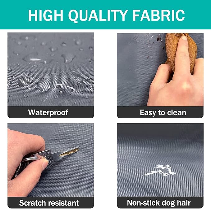 Dog Bed Cover,Waterproof Tough Plastic DIY Pet Bed Cover,Non Stick Hair Easy to Clean Rectangular Fillable Dog Bed Covers with Zipper(Dark Grey,30" L x 20" W x 4" Th,Cover Only)