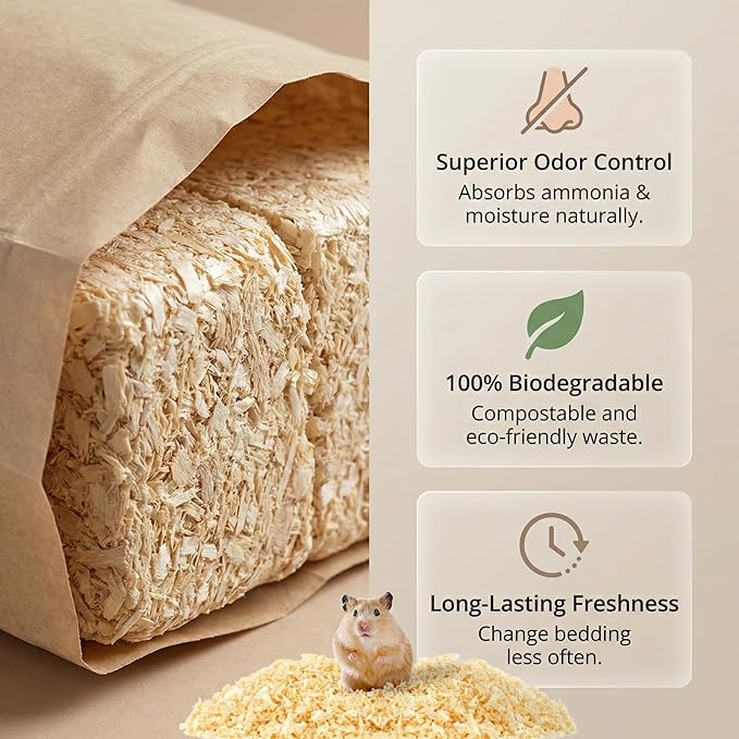 Hamster Bedding - Guinea Pig Bedding Rabbit pet Bedding Guinea Pig Rabbit Litter Snake Enclosure Horse Bedding pellets Bunny Pig Hedgehog Chicken coop Reptile Animal Bedding (2.2, Pounds)