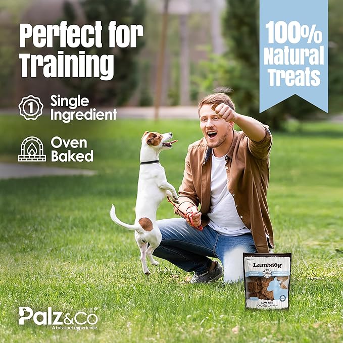 Palz&Co Lambdog Lamb Bites 6oz - 100% Natural Single Ingredient Dog Treats, Grain-Free, High Protein, Chewy Texture