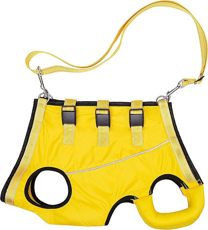 Dog Lift Harness Full Body Support & Recovery Sling Dog Lifter Vest Harness for Dogs in The Recovery Period After Surgery (Large, Yellow)