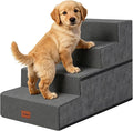 Dog Stairs for Small Dogs, 18" H, 4-Step Pet Steps for Beds or Couches, Non-Slip Balanced Pet Ramp for Medium Cats,Indoor Dog Ladder, Grey