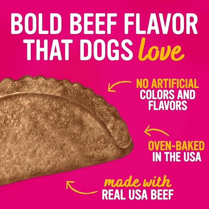 Blue Dog Bakery Tasty Tacos Snacks | Small, Soft Chicken, Beef, Pork Flavors | Natural Healthy Dog Treats | Ruffy's Food Trucks, 12 oz (Pack of 6)
