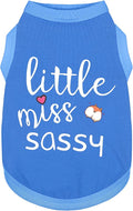 Paiaite Dog Clothes Fashionable Sleeveless Pet Vest: 'Little Miss Sassy' Printed Cotton Dog Shirt, Ideal for Small, Medium, and Large Breeds, Ensuring Comfort and Breathability Blue XL