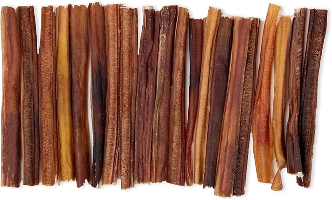GigaBite Bully Sticks for Dogs All Natural Beef Pizzle Dog Chews, Odor & Rawhide Free Dog Treats, Long Lasting High Protein Chews Digestible Dental Dog Treat - Sticks (Medium Half-Cut 6"), Pack of 20