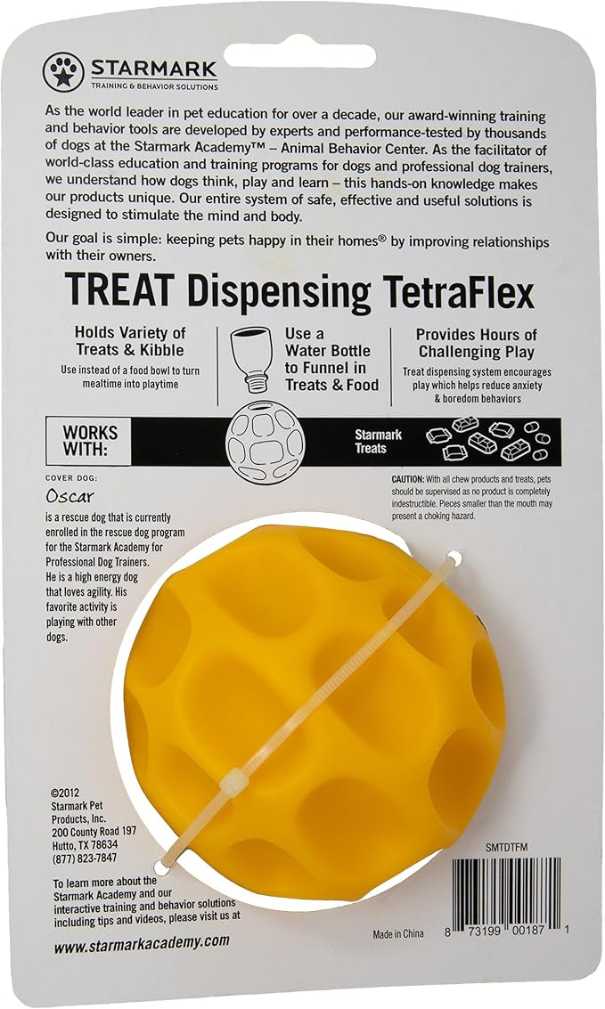 Starmark Treat Dispensing Tetraflex Dog Toy Medium
