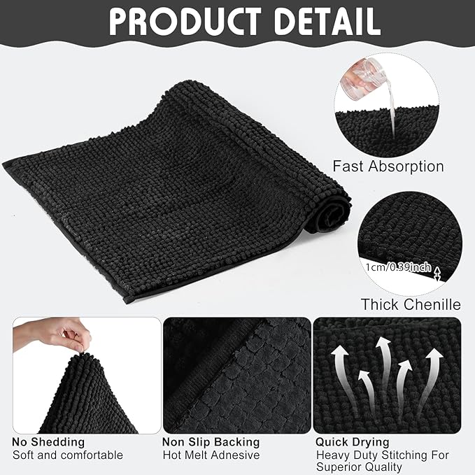 Amylove 4 Pcs Guinea Pig Cage Liner Washable Fleece Pee Pads Pet Dog Cat Bedding Training Mat for Small Animal Guinea Pig Puppy Bunny Hamster(16 x 24 Inch,Rectangular,Black)