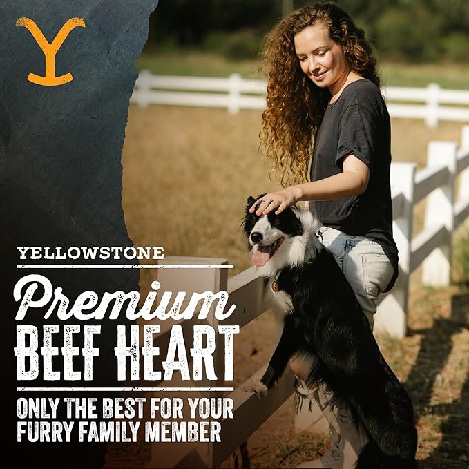 Authentic Yellowstone Dutton Ranch Dog Treat Co. - Single Ingredient Organ Meat: Beef Hearts - Premium Dog Treats with No Additives, Preservatives or Fillers - Made in The USA - 4oz