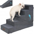 5-Step Dog Stairs and Ramp for Small Dogs and Cats, Pet Steps for High Bed with Non-Slip Bottom, Grey