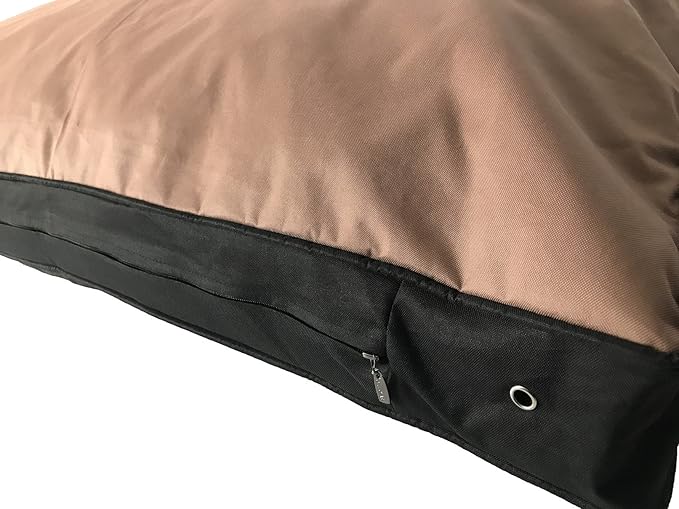 Durable Comfort Micro-Cushion Memory Foam Pet Dog Pillow Bed with Waterproof Liner + External Waterproof Oxford Fabric Cover for S,M,L Dogs- Complete Set (48x30 inches, Brown Color)