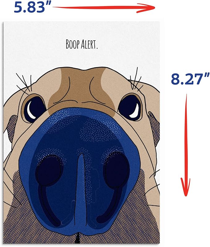 Poochie Post Edible Greeting Card for Dogs, Bacon-Flavored Dog Treat Gift with Edible Ink Pen, "Boop Alert" Design, Gluten & Grain Free, Made in USA