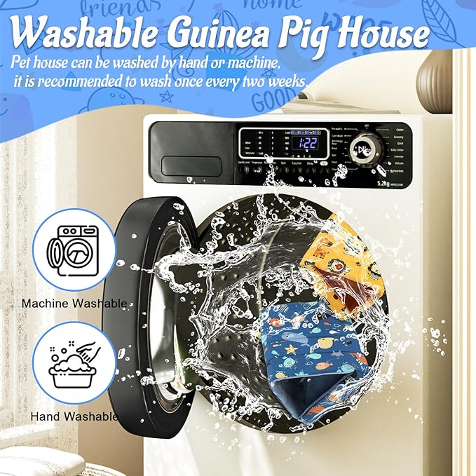YUEPET 2 Pack Guinea Pig Bed - Washable Guinea Pig Hideout and House Small Animal Hideout Cage Accessories for Guinea Pigs Chinchillas Dwarf Rabbits Hamsters Hedgehogs