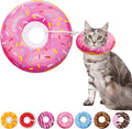 Seyezo Cat Cone Collar Soft, Adjustable Cat Recovery Collars Kitten Cones to Stop Licking, Cute Donut Neck Collar After Surgery, Elizabethan Kittens Protective Cones After Spay (Donut Pink, Medium)