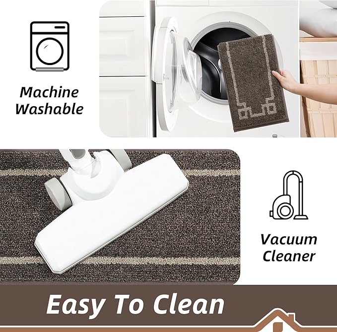 BEQHAUSE Stair Treads for Wooden Steps Non Slip Washable Carpet Stair Treads with Reusable Residue Free Backing Soft Polyester Stair Rugs Indoor for Kids Elders and Dogs 9”x28”,4pcs,Brown