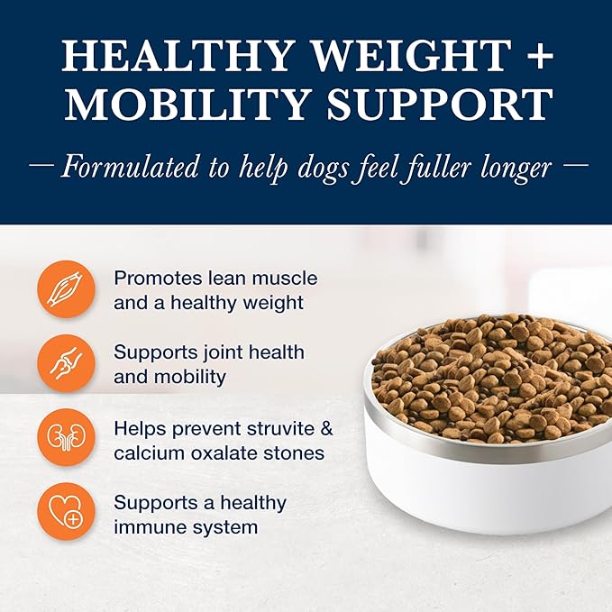 Blue Buffalo Natural Veterinary Diet W+M Weight Management + Mobility Support Dry Dog Food, Veterinarian Prescription Required, Salmon, 6-lb. Bag