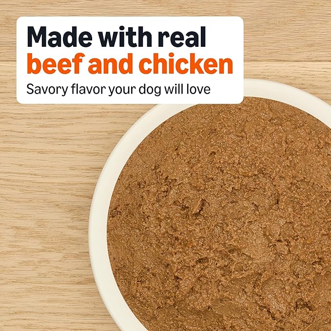 Amazon Basics Wet Dog Food, Meaty Loaf, Filet Mignon Flavor, Made with Real Chicken and Beef, 13.2 oz can (Pack of 12)
