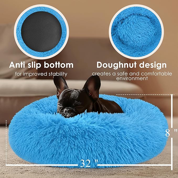Dog Beds Large Sized Dog and Cats, 32in Pet Beds for Large Pet, Washable Indestructible Extra Large Dog Bed (Light Blue)