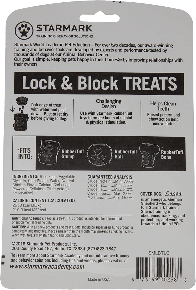 Starmark Lock & Block Chicken Dog Treat Large