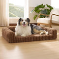 Bedsure ComfyFleece™ Orthopedic Dog Beds for Extra Large Dogs, Waterproof Memory Foam XL Pet Bed with Sides, Non-Slip and Egg-Crate Foam Big Dog Couch Sofa with Washable Corduroy Cover, Brown