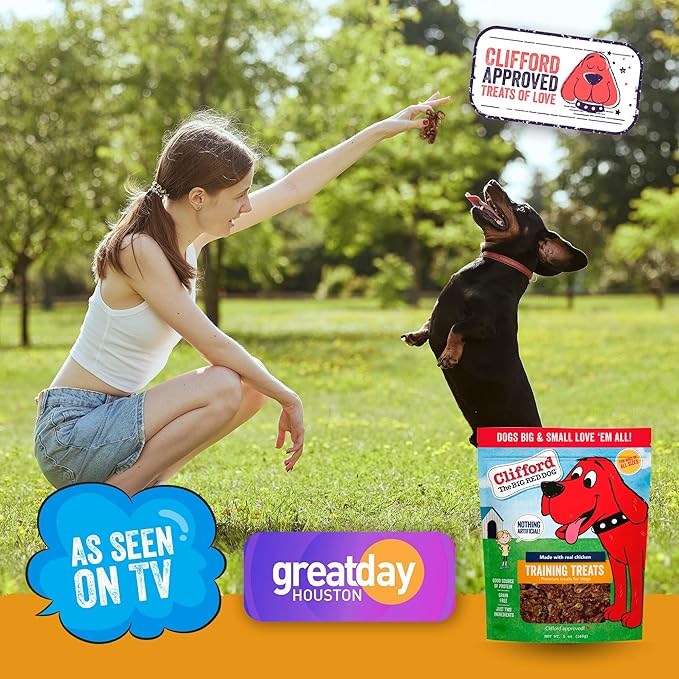 Clifford The Big Red Dog Soft Training Treats for Puppies and Dogs – Healthy, High Protein, Grain Free, Soft Puppy Treats for Small Dogs and Large – Real Chicken Mini Bites – 5oz