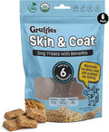 Skin & Coat Organic Dog Treats – Peanut Butter - Itchy & Dry Skin Relief for Dogs - Allergy Support - Flaxseed & Kelp for Omega 3 - Vet Approved, Made in Canada, Non-GMO - 6 oz (Pack of 6)