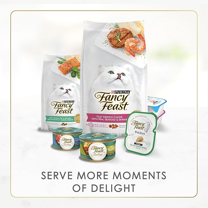 Fancy Feast Purina Tender Ocean Whitefish,Turkey,Chicken and Salmon Feasts Wet Kitten Food Variety Pack - 3 oz. Boxes,(Pack of 48)