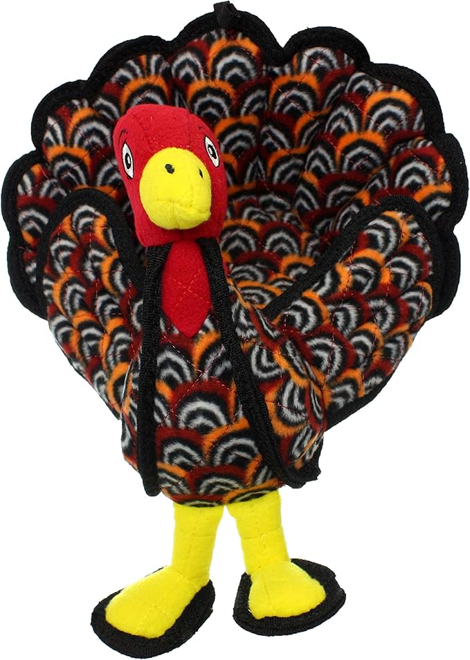 TUFFY - World's Tuffest Soft Dog Toy -Barnyard- Multiple Layers. Made Durable, Strong & Tough. Interactive Play (Tug, Toss & Fetch). Machine Washable & Floats. (Turkey, Large 2 Pack)