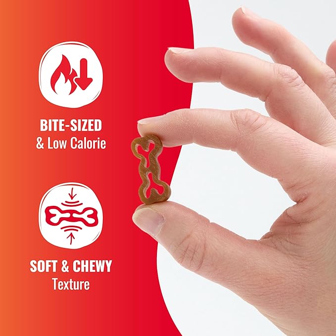 Good ‘n’ Tasty Triple Flavor Wag-A-Toni Bites, Low-Calorie Pasta-Shaped Dog Treats, Made with Real Chicken, Tasty Chicken Liver & Real Peanut Butter, Perfect Reward or Training Treat, 12 oz