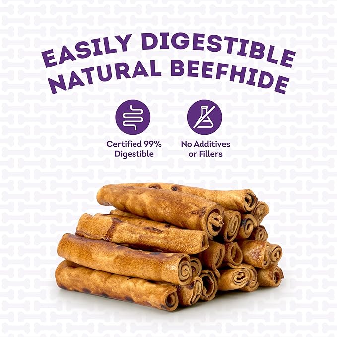 USA Beefhide Chip Rolls 5-6" Dog Chew Treats - Chicken Flavor, 22 Count/1 Pack