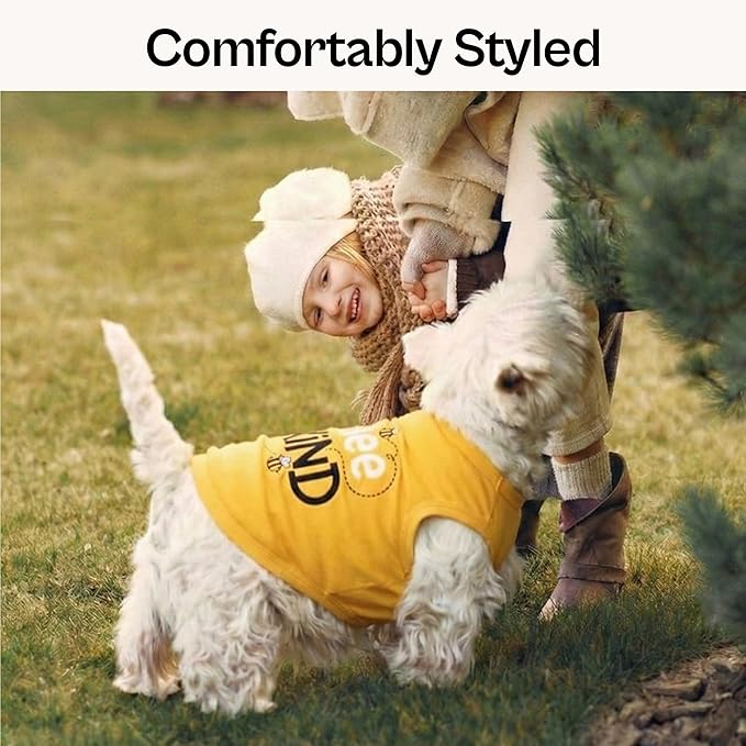 Parisian Pet Dog Shirt – 100% Cotton Shirts for Small Dogs – Sleeveless Puppy Vest – Lightweight and Breathable Pet Apparel – Soft Pullover Summer Dog Clothes - Stretchy T Shirts for Dogs