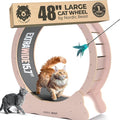 Nordic Beast Pink 48'' XL Cat Wheel – Safe, Quiet & Stable Exercise Wheel for Large Indoor Cats up to 45 lbs – 15.7'' Extra-Wide Surface Fits 2 Cats Side by Side & Prevents Wobbling, 1-Year Warranty