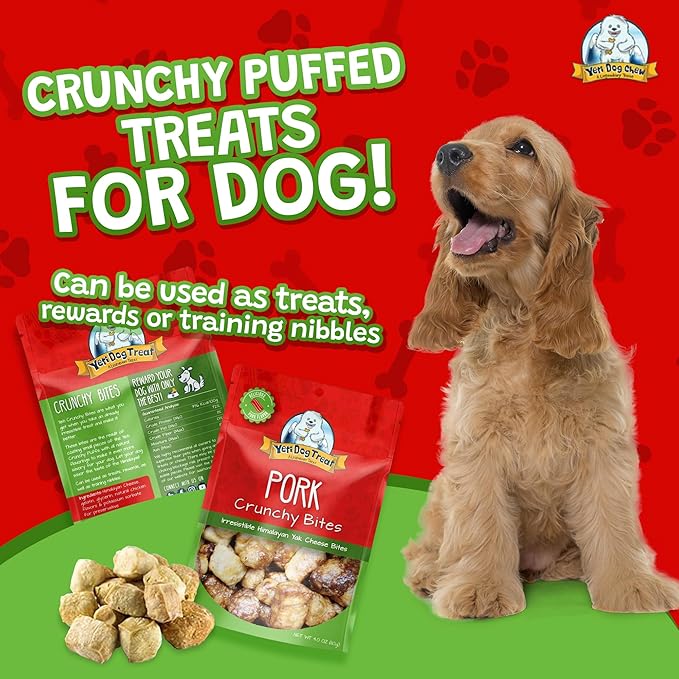 Yeti Pork Crunchy Bites Yak Cheese Dog Treats, 4 Oz