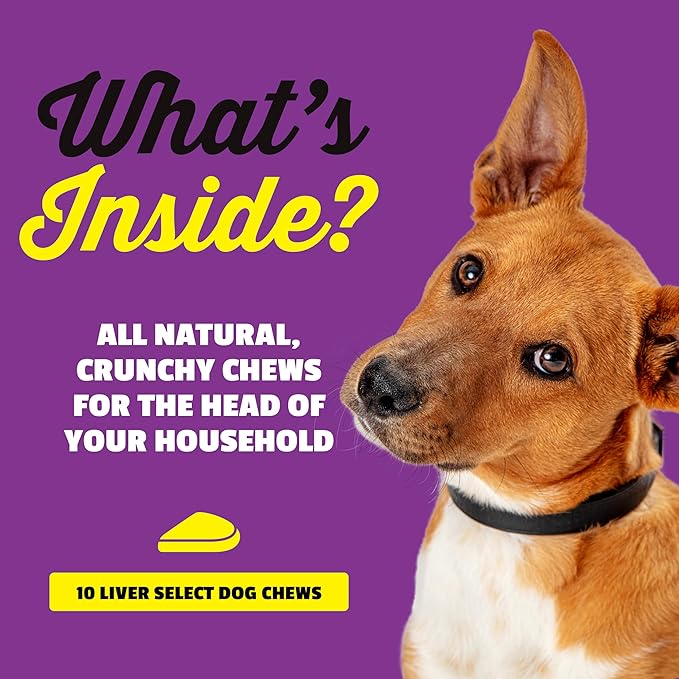 etta says! 7" Select Crunchy Dog Chews - Rawhide-Free Dog Treats - Made in the USA - Odor-Free, All-Natural Ingredients - for Moderate Chewers - Liver - 10 Pack