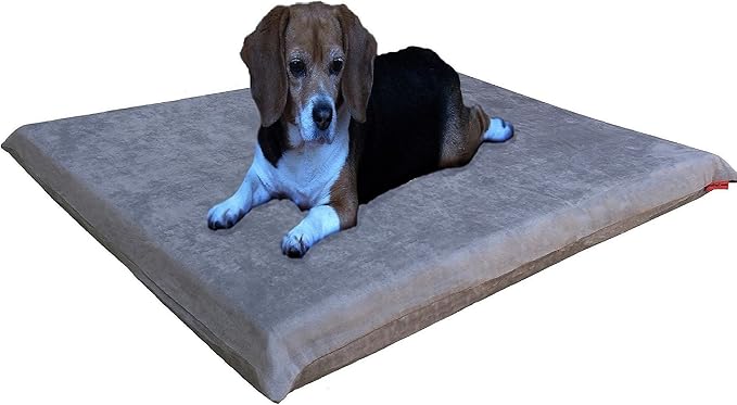 Dogbed4less XL Memory Foam Dog Bed for Medium Large to Large Pet with Waterproof Internal Cover, Microsuede Grey 45X27X3 Inches