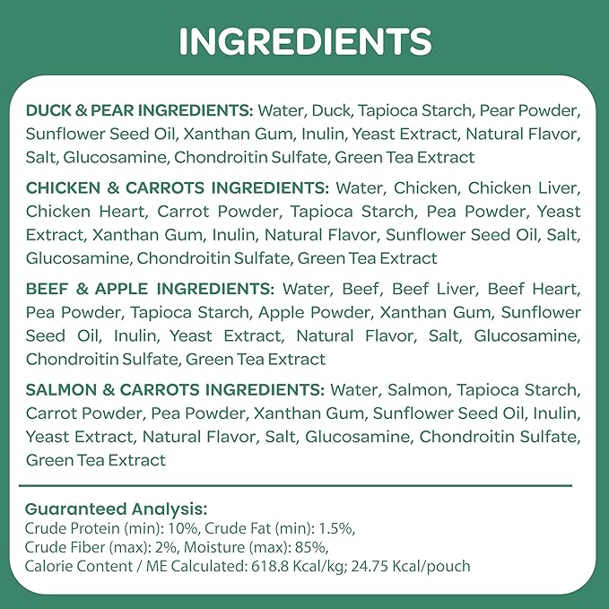 Wholesome Pride Nature’s Purée Creamy Dog Treats, Squeezable Lickable Treat & Topper, 1.4 oz Pouches, 8-Count, 4-Flavor Variety Pack