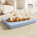 Cooling Dog Bed for Large Dogs, Washable Memory Foam Dog Beds for Crate with Joint Relief, Waterproof Liner and Removable Cover (35’’x 22’’)