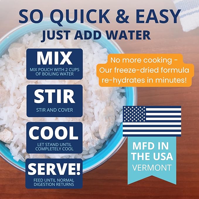 Under the Weather Bland Diet for Dogs | Easy to Digest for Sick Dogs |Always Be Ready | Contains Electrolytes - All Natural Freeze Dried 100% Human Grade Meats | 2 Pack - Rice, Chicken & Pumpkin - 6oz