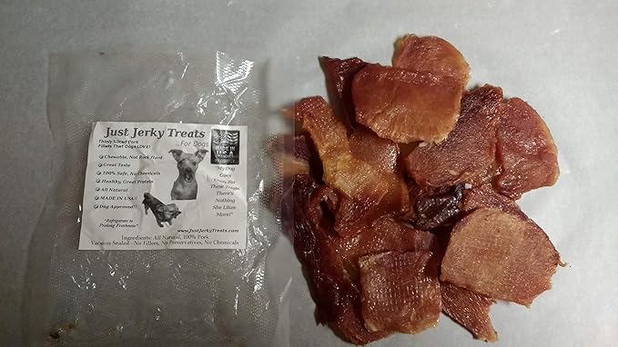 All Natural Pork Jerky Dog Treats - Real Pork. Made in USA. No Chemicals.