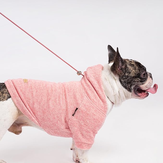 Fitwarm Knitted Dog Hoodie Sweater, Winter Clothes for Small Dogs Boy Girl, Lightweight Pet Sweatshirt, Heather Pink, Medium