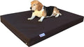 Dogbed4less Ultimate Memory Foam Dog Bed, Orthopedic Joint Relief for Small Medium to Extra Large Dogs with Waterproof Liner and Durable Machine Washable Pet Bed Cover, Ballistic in Brown, Large 37x27