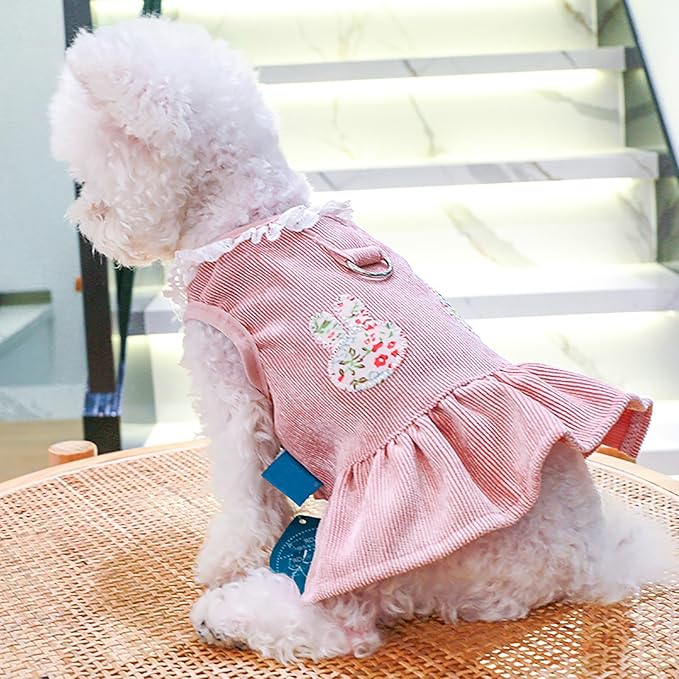 Dog Dresses for Small Dogs Girl Summer Puppy Cute Clothes Outfit Apparel Female Suspender Skirt Pup Yorkie Clothing Breathable Pet Dress for French Dogs Chihuahua