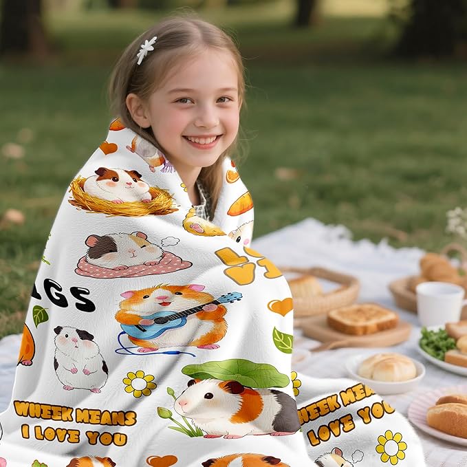 Guinea Pig Blanket Gifts for Girls Women Guinea Pig Throw Blanket Birthday Stuff Gifts Bedding Decor for Kids Adults 50"x40"