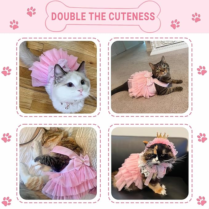 Dog Dresses, Fashion Pet Dog Clothes, Striped Mesh Puppy Dogs Princess Dresses (Pink/Blue/Denim(3pack), XX-Large)