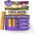 Wild Eats Duck Flavor Collagen Retriever Style Cheek Rolls 5" Dog Chews-10 Pack (Long Lasting Dog Chews Treats & Bones for Medium Dogs) Rawhide Alternative, No Hide, Pig Ears Substitute for Dogs