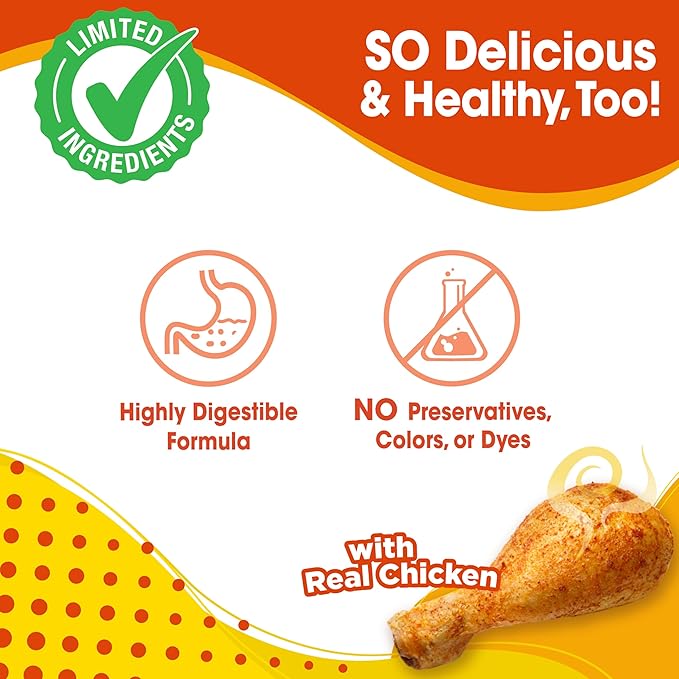 Nylabone Nubz Natural Dog Chew Treats for Large Dogs, Long Lasting Dog Bones Made in USA, Chicken Flavor Breath Freshener Dental Chews, For Dogs Over 30 lbs. (18 Count)