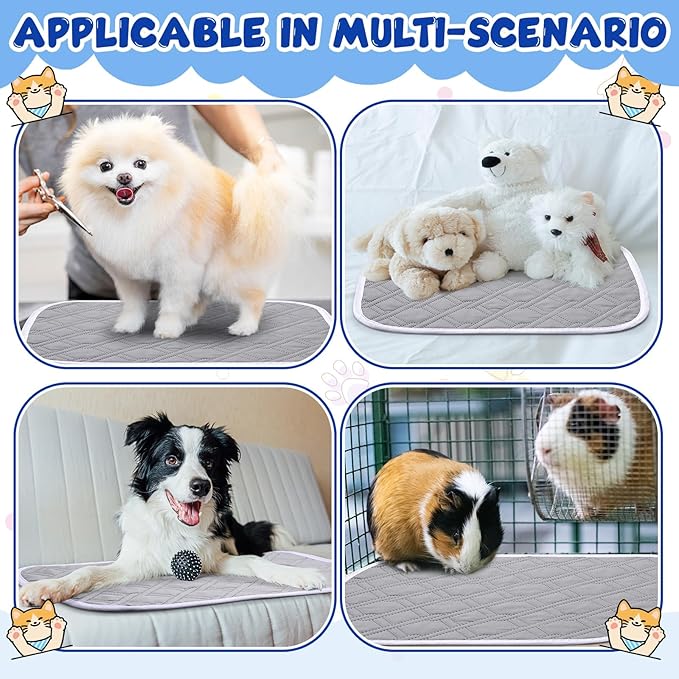 16 Pcs Guinea Pig Cage Liners Bulk 12 x 16 Inch Washable Guinea Pig Pee Pads Waterproof Reusable Anti Slip Rat Bedding Fast Absorbent Pee Pad for Small Animals Rabbit Hamster Rat