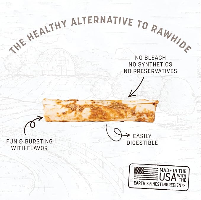 Earth Animal No Hide Chews - Long Lasting Rawhide Free Medium Dog Chews Rolls, Venison - 3 Count Value Pack