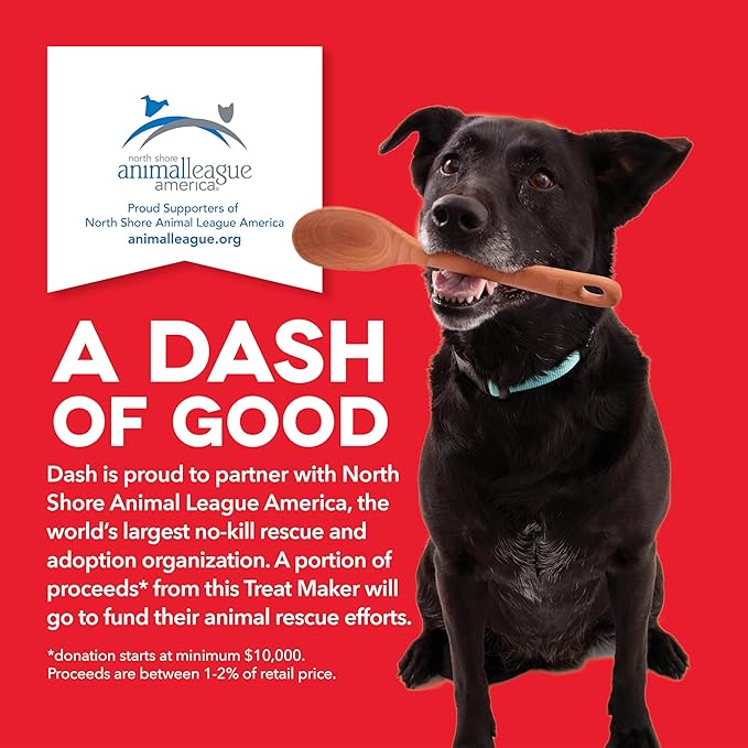 Dash Mini Dog Treat Maker - DIY Bone-Shaped Treats - Personalized Dog Gifts - Easy to Clean - 6 Bones, Red