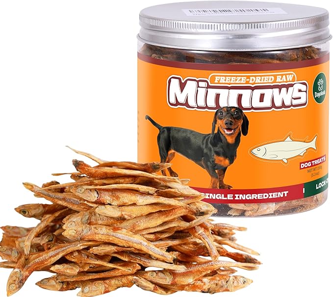 Freeze-Dried Raw Minnows Dog Treats, Single Ingredient Wild-Caught Human Grade Fish, High-Protein Training Rewards & Meal Toppers, Bulk Pack for Multi-Pet Homes (5.3 Ounce)