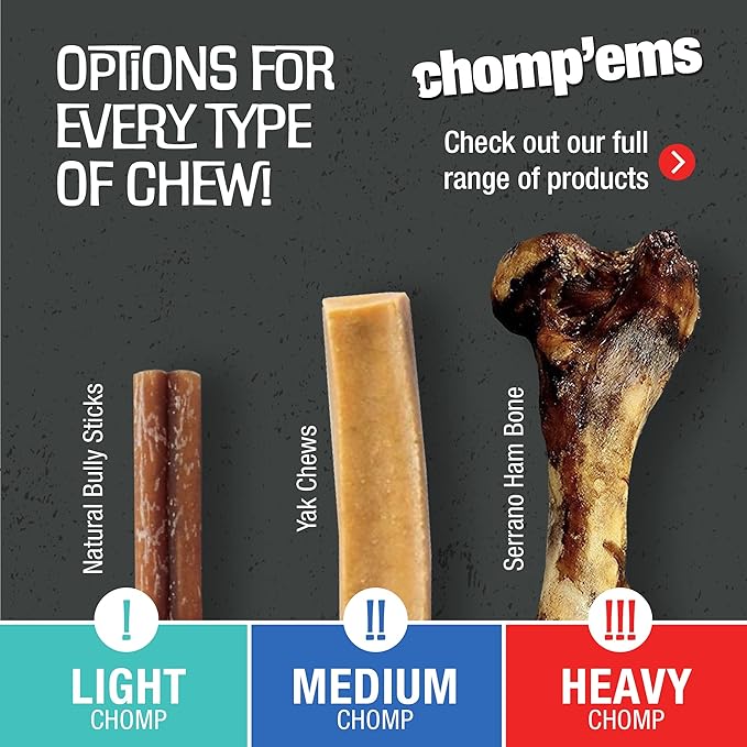 CHOMP 'EMS Chicken Hide Free Dog Chews - Rawhide Free Dog Treats - No Hide Alternative Chew Treat for All Life Stages, Roll, 4", 2 Count