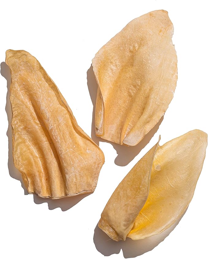 Jack&Pup Cow Ears for Dogs - White Whole Cow Ears, All Natural Single Ingredient, High Protein, Pig Ear and Rawhide Alternative Dog Treats - Cow Ears for Small and Large Dogs (15 Pack)